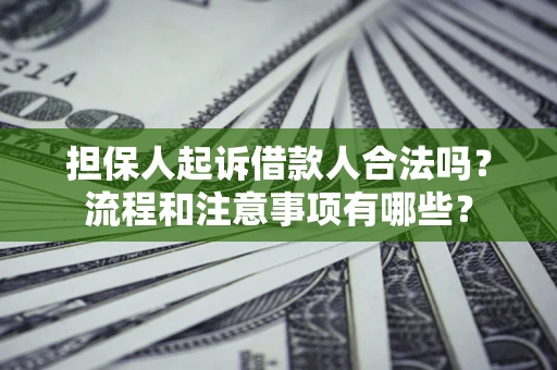 北京担保人起诉借款人合法吗？流程和注意事项有哪些？